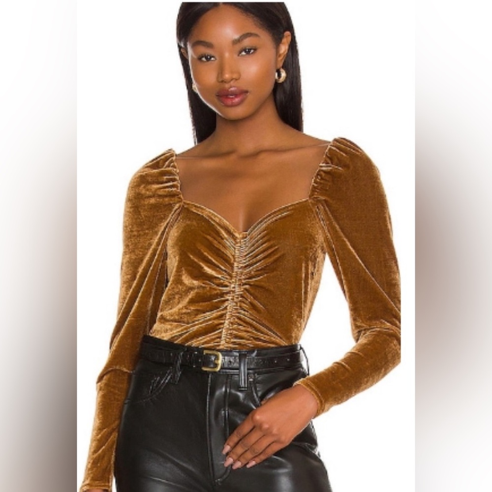 Bb Dakota By Steve Madden Ruched Velvet Top Size Small